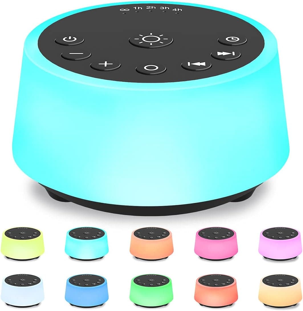 Color Noise Sound Machine with Night Light (25 Sounds)