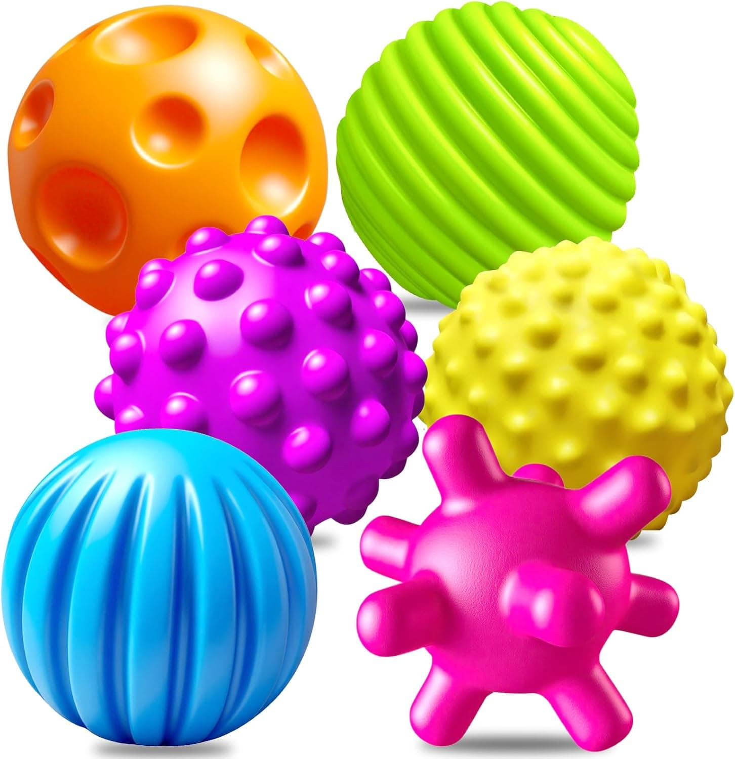 Sensory Balls for Toddlers (6 Pack, Soft & Textured)