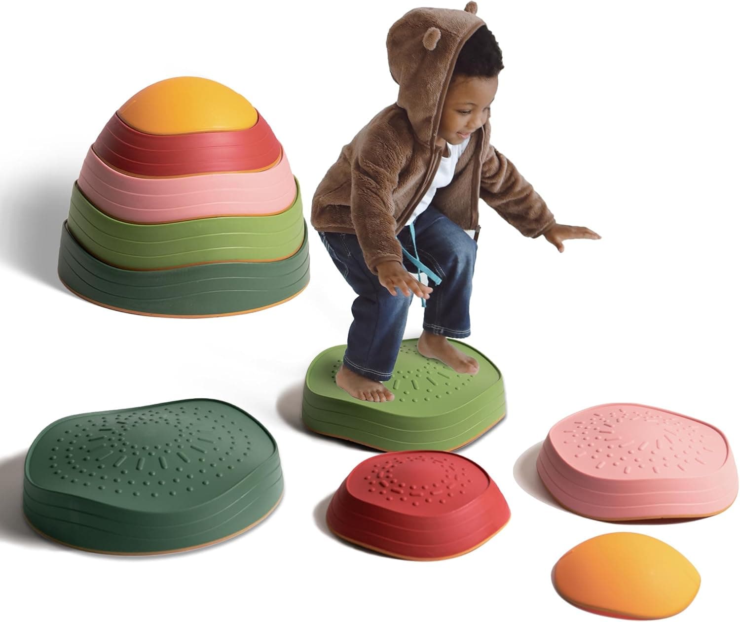makarci Balance Stepping Stones (Non-Slip, 6 Pack)