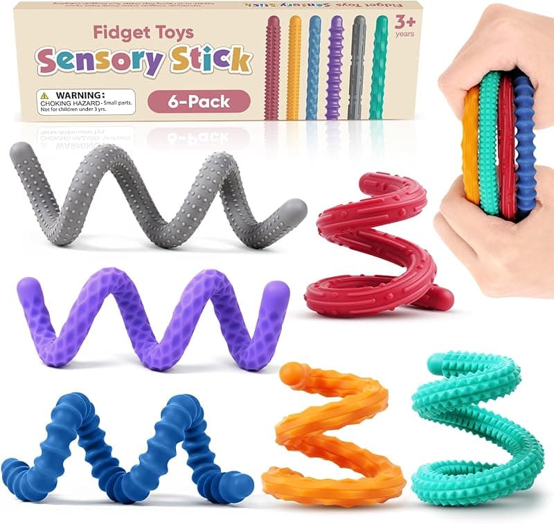 Quiet Silicone Fidget Stick — Textured Sensory Toy
