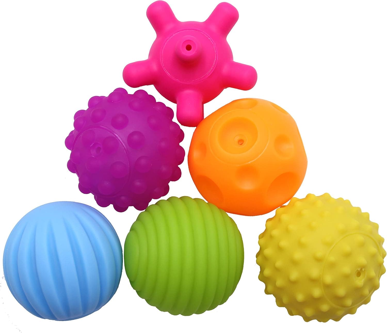 Sensory Massage Balls for Kids (6 Pack, Spiky)