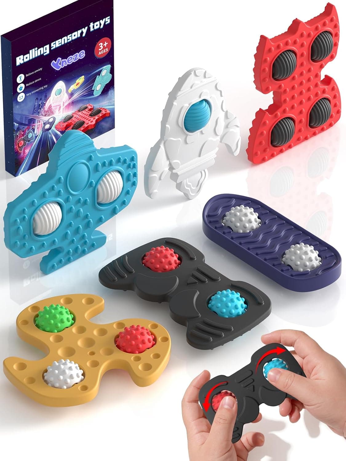 Silicone Rolling Fidget Toys (6 Pack)