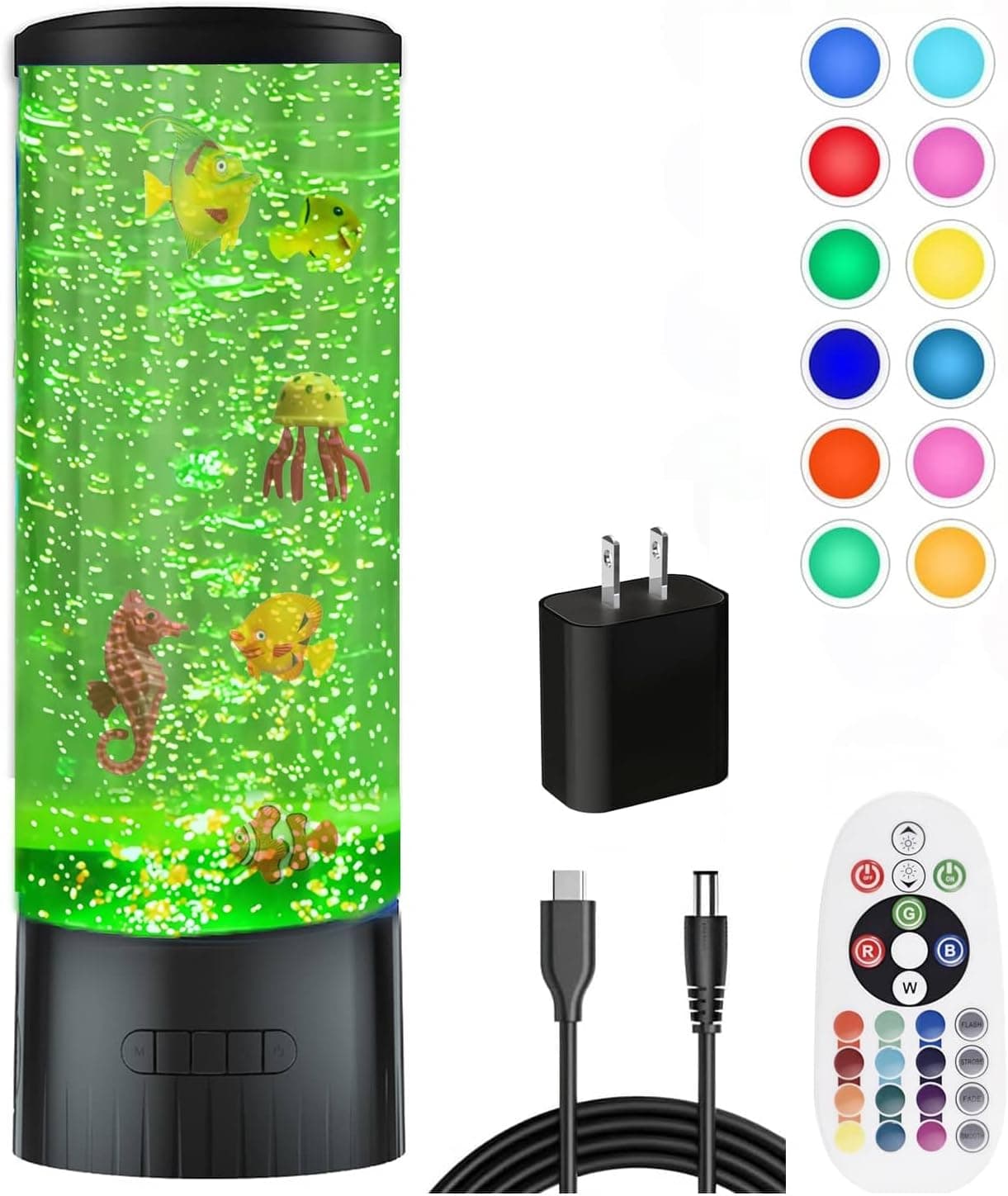 Desktop Sensory Bubble Tube Lamp with Fish