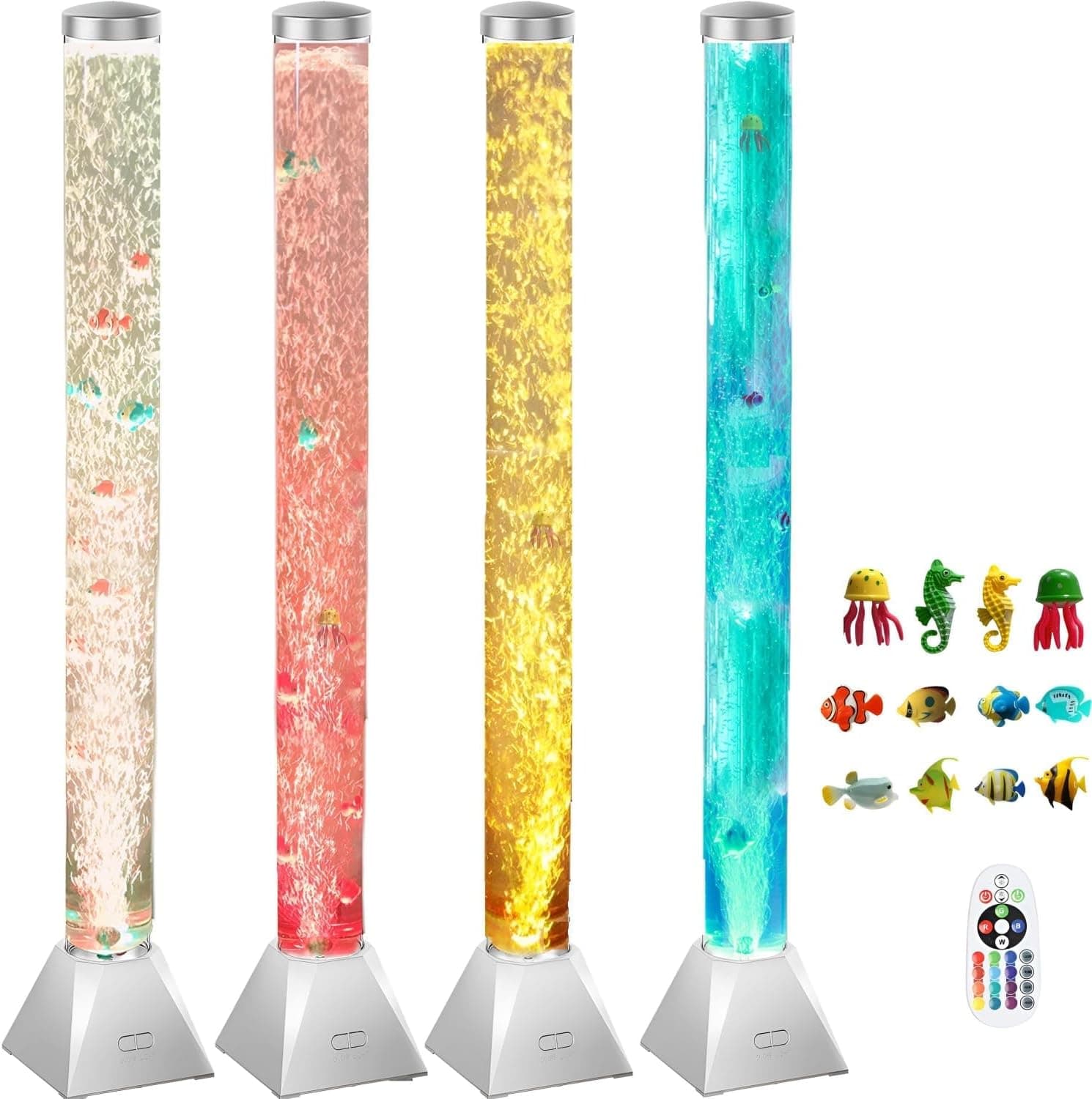 CALOVER 4FT Silver Sensory Bubble Tube Floor Lamp