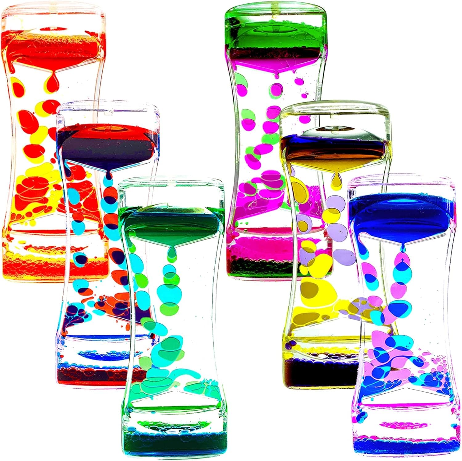 Liquid Motion Bubbler Timer (6 Pack, Colorful)